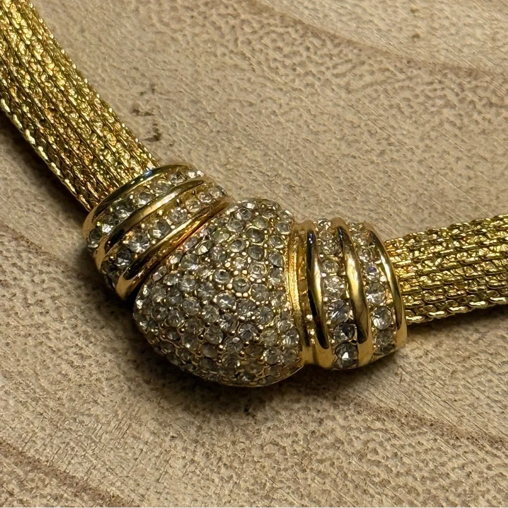 Vintage Christian Dior Danseuse Etoile Choker Gold Necklace - Picture 4 of 13